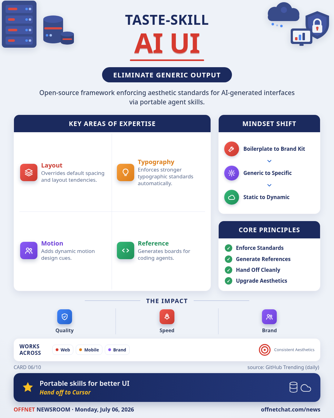 Taste-Skill: AI Agent Framework to Eliminate Generic UI Output